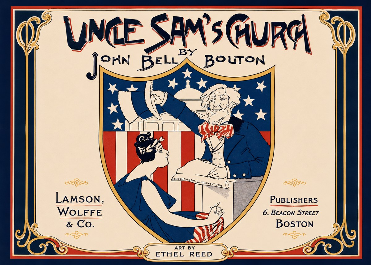 Ethel Reed Uncle Sam's Church No3 - Affiche