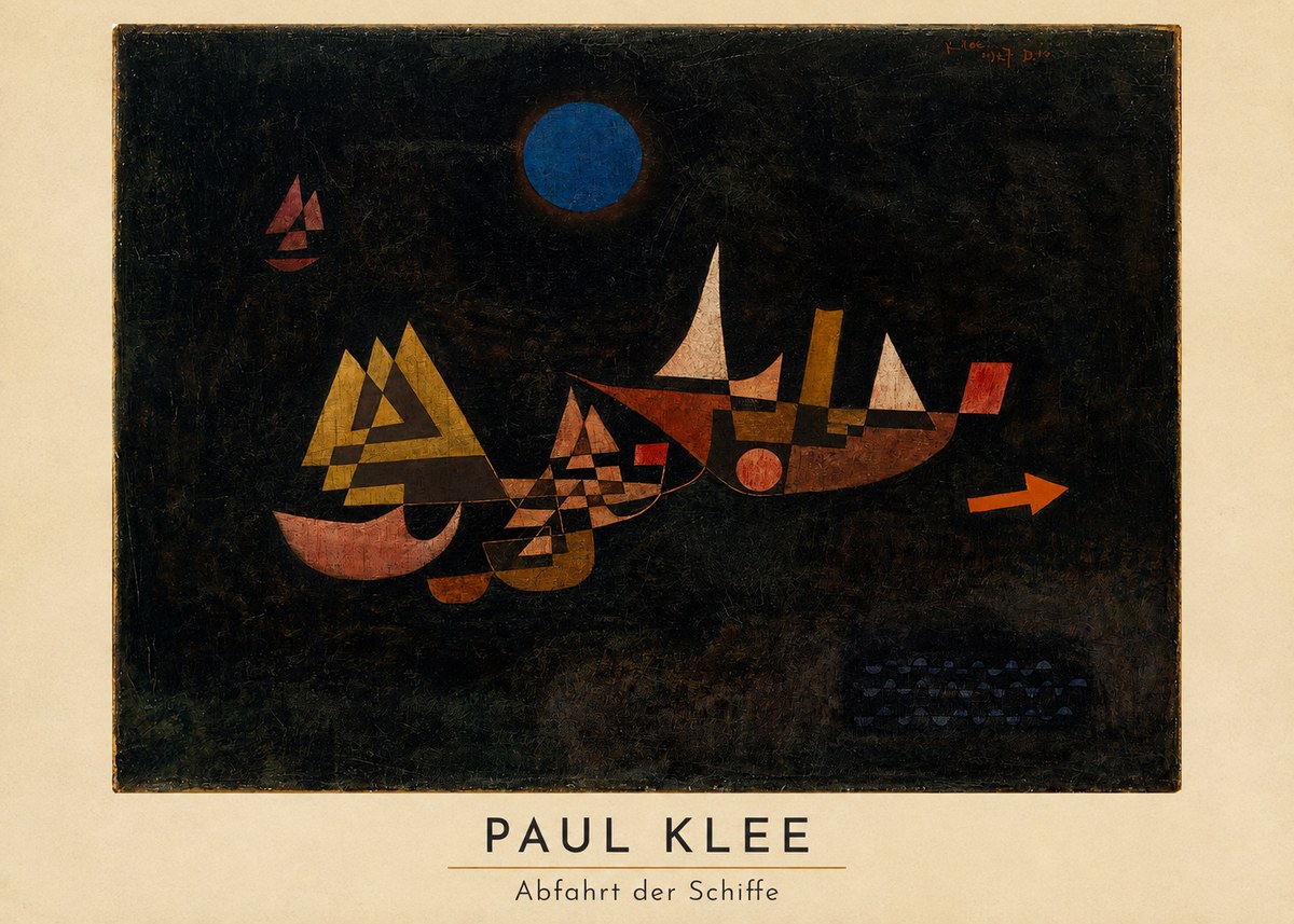 Paul Klee Abfahrt Der Schiffe No4 - Affiche