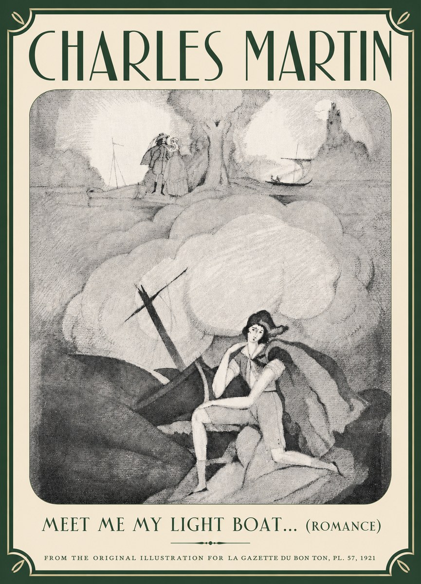 Charles Martin Meet Me My Light Boat... (Romance) No3 - Affiche