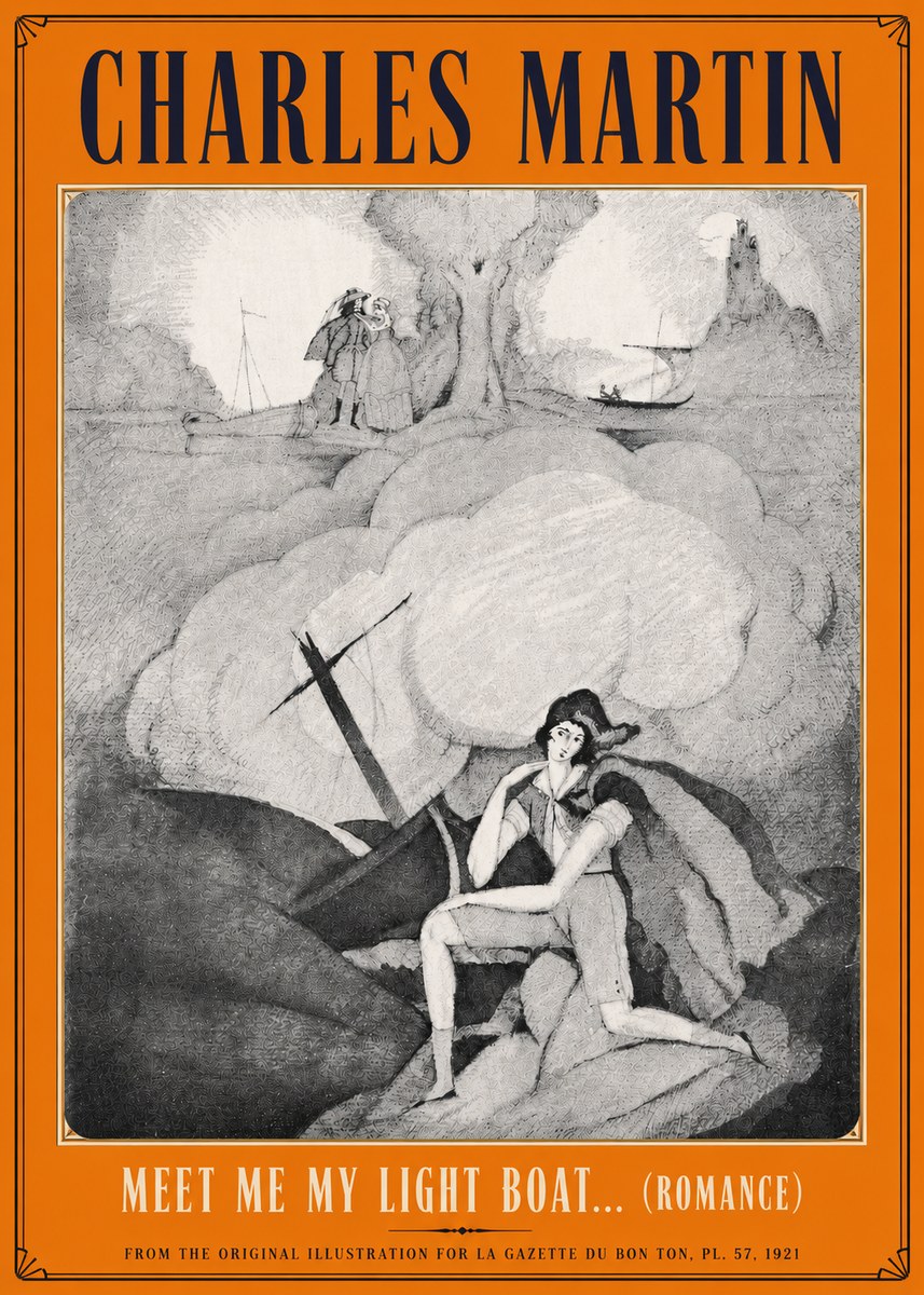 Charles Martin Meet Me My Light Boat... (Romance) No4 - Affiche