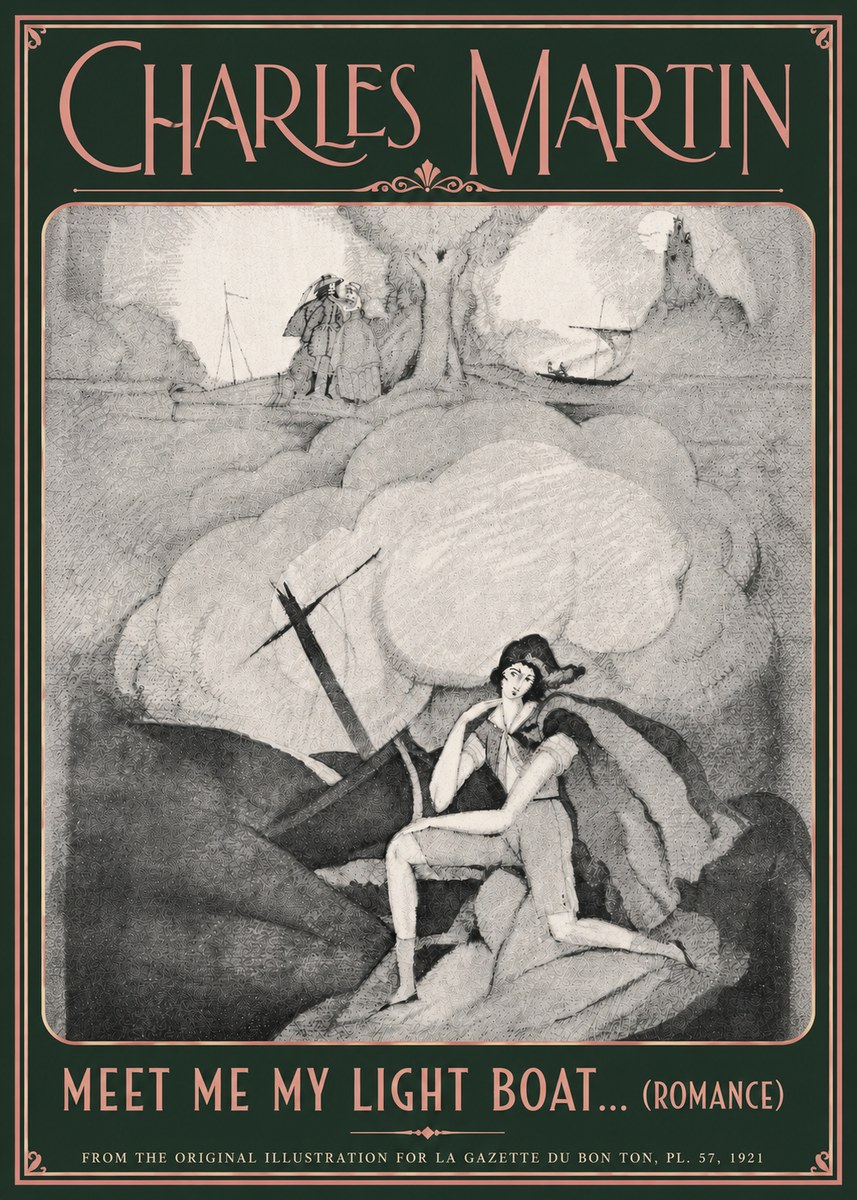 Charles Martin Meet Me My Light Boat... (Romance) No6 - Affiche