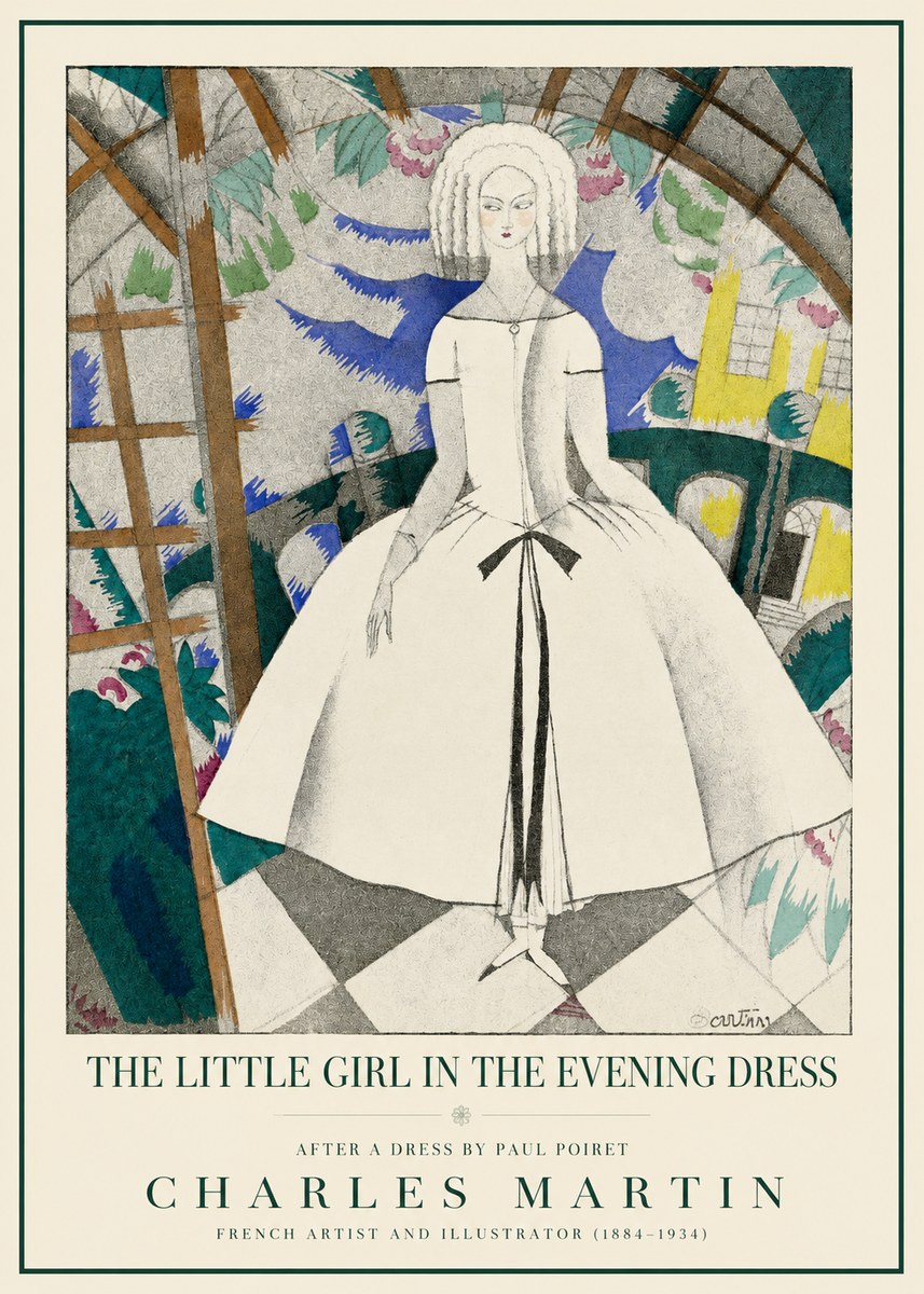Charles Martin The Little Girl in the Evening Dress No1 - Affiche