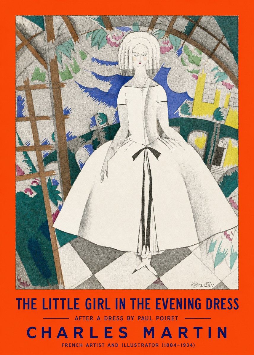 Charles Martin The Little Girl in the Evening Dress No2 - Affiche