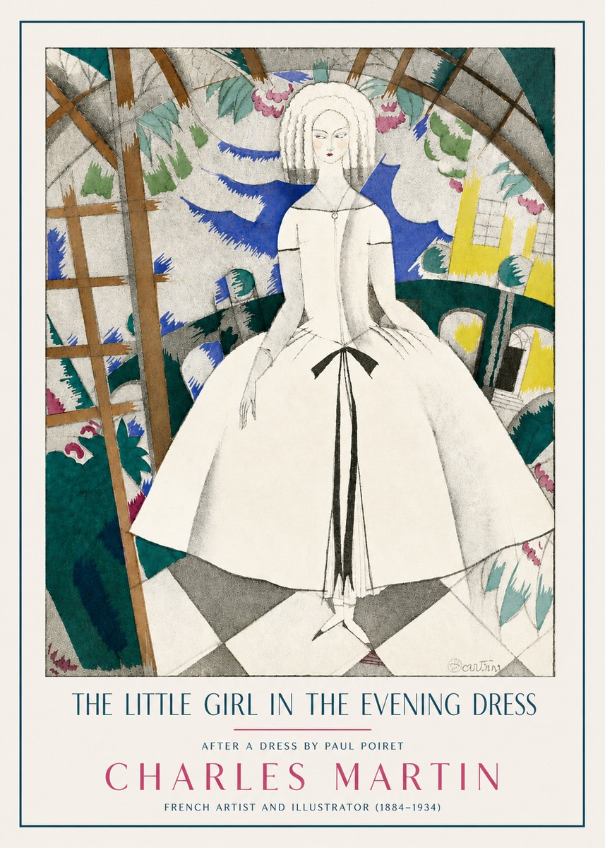 Charles Martin The Little Girl in the Evening Dress No3 - Affiche