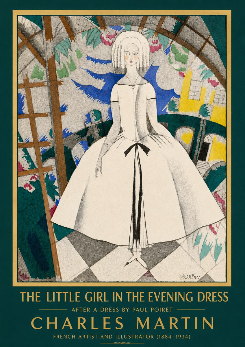 Charles Martin The Little Girl in the Evening Dress No4 - Affiche