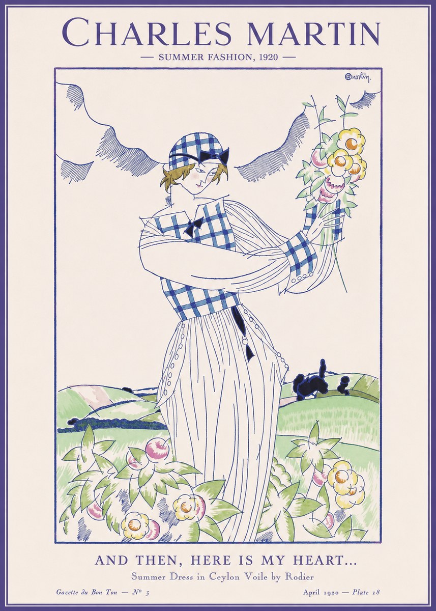 Charles Martin And Then, Here Is My Heart... Summer Dress in Ceylon Voile by Rodier No1 - Affiche