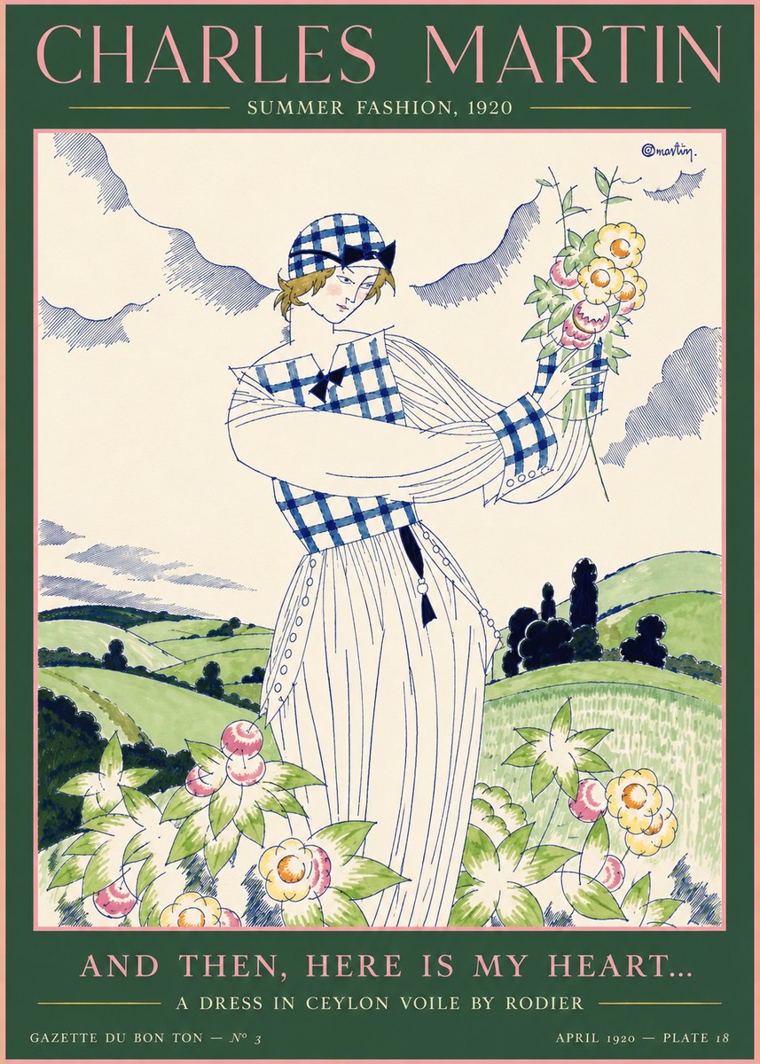 Charles Martin And Then, Here Is My Heart... Summer Dress in Ceylon Voile by Rodier No4 - Affiche