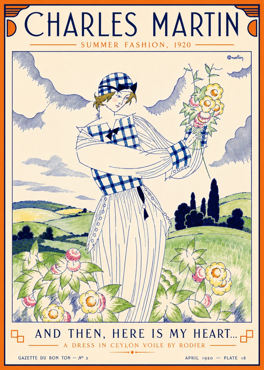 Charles Martin And Then, Here Is My Heart... Summer Dress in Ceylon Voile by Rodier No5 - Affiche
