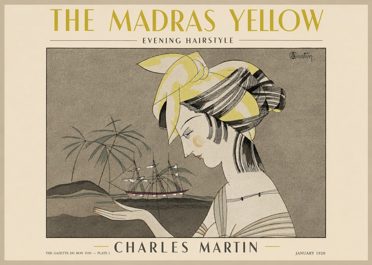 Charles Martin The Madras Yellow - Evening Hairstyle No3 - Affiche