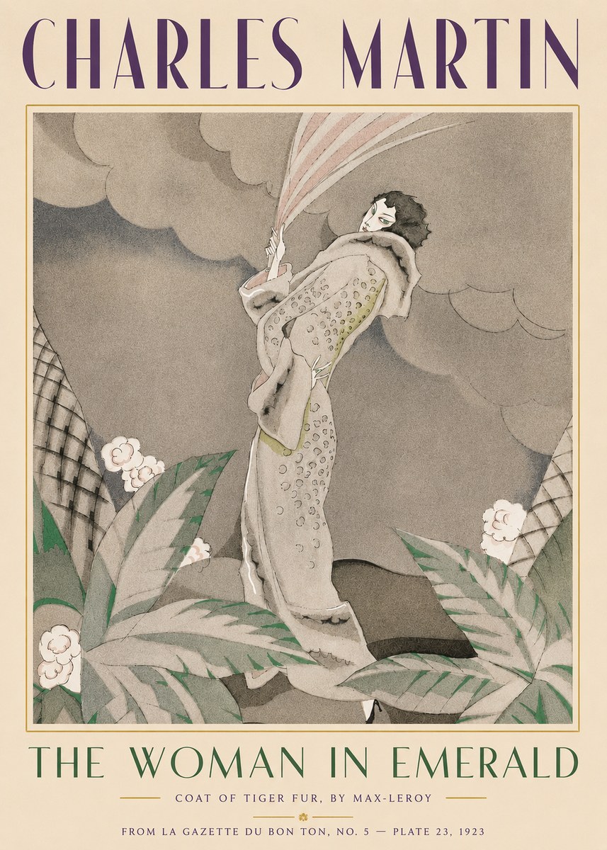 Charles Martin The Woman in Emerald No3 - Affiche