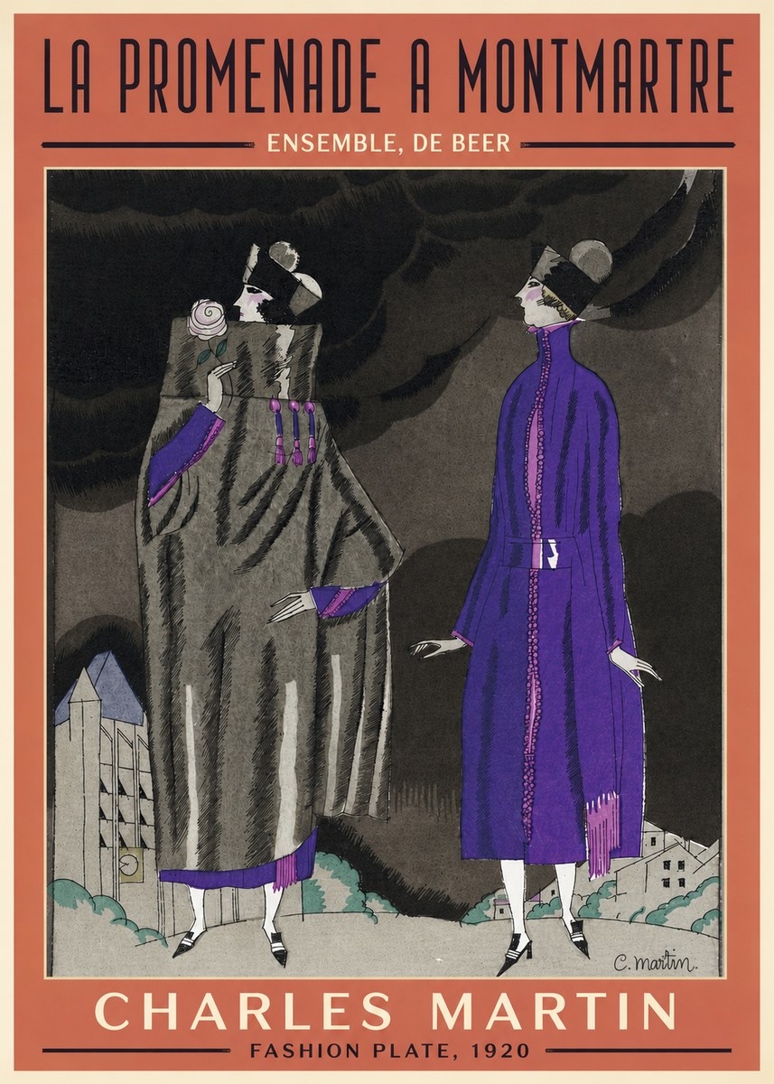 Charles Martin La Promenade a Montmartre No4 - Affiche