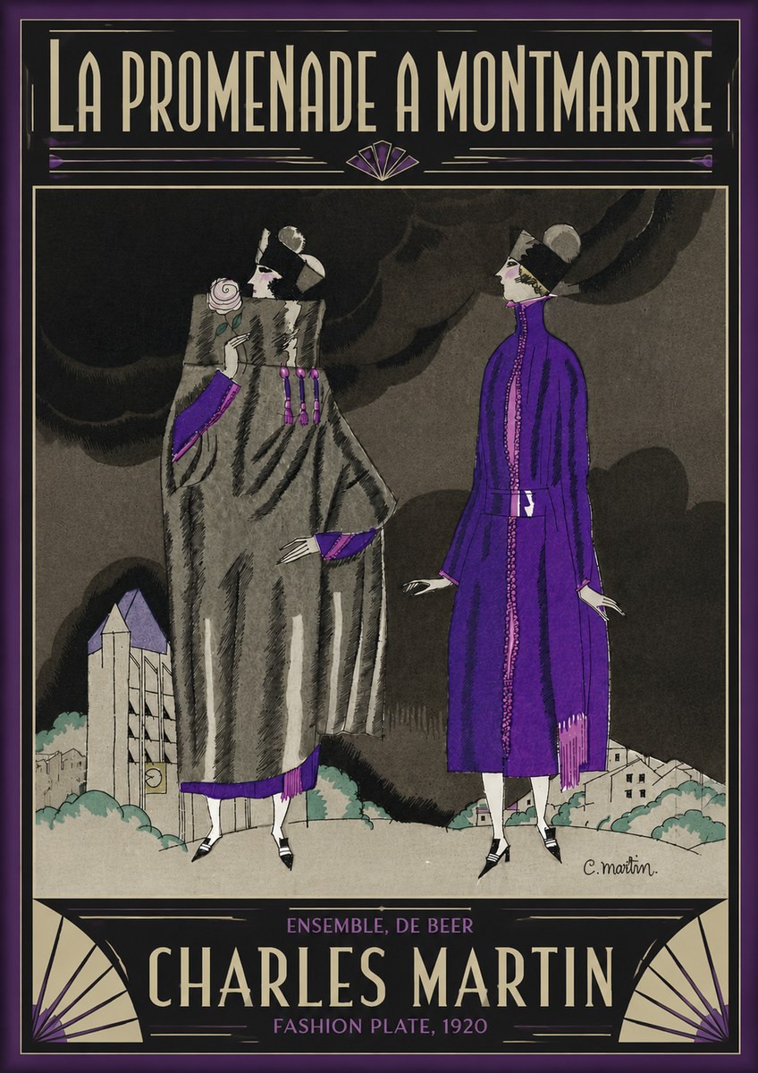 Charles Martin La Promenade a Montmartre No5 - Affiche