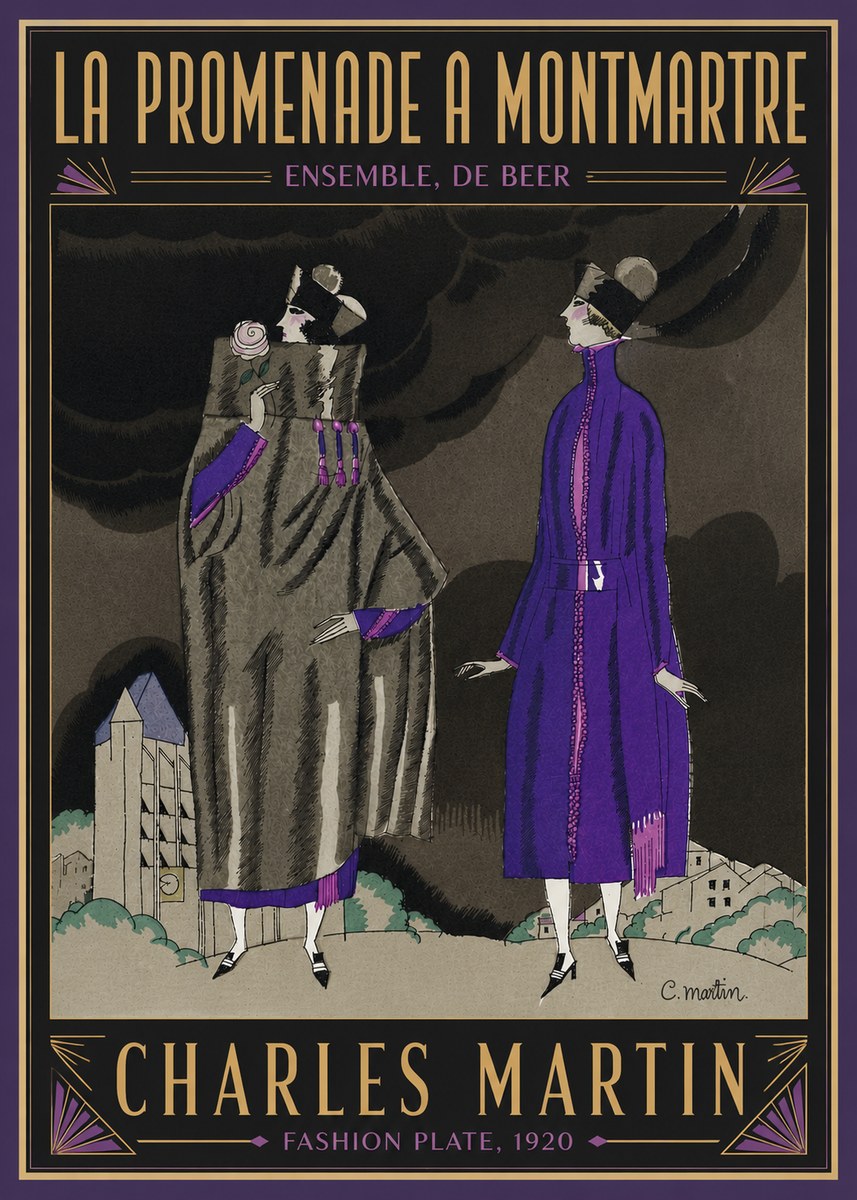 Charles Martin La Promenade a Montmartre No6 - Affiche
