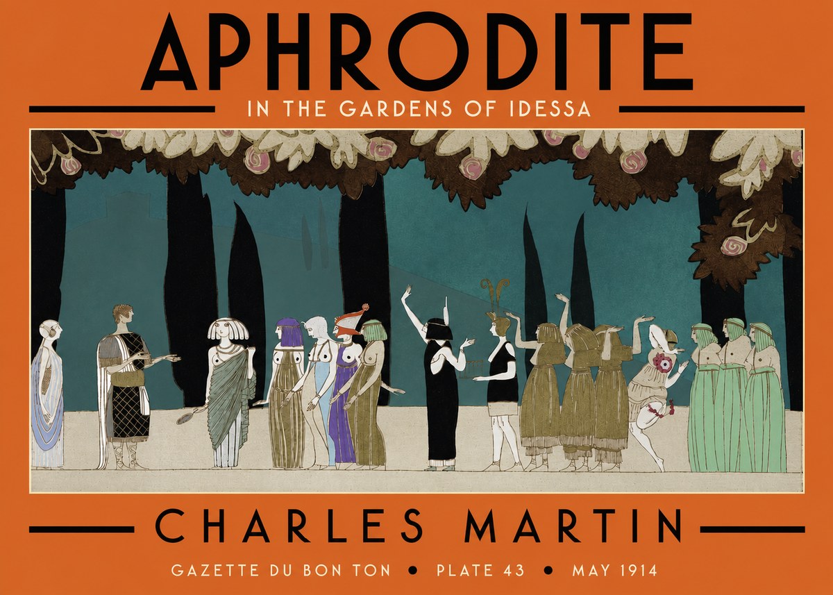 Charles Martin Aphrodite in the Gardens of Idessa No4 - Affiche