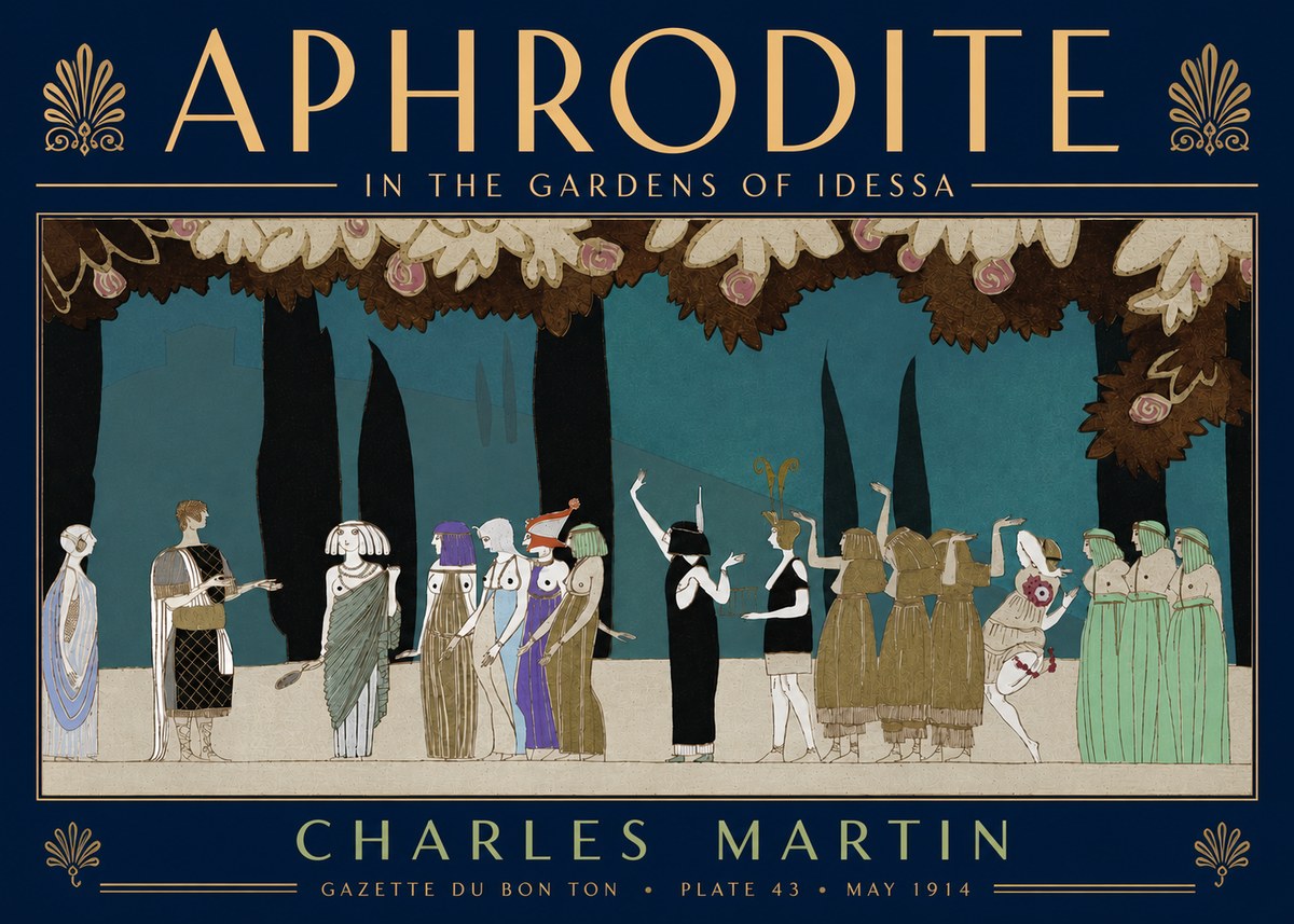Charles Martin Aphrodite in the Gardens of Idessa No5 - Affiche