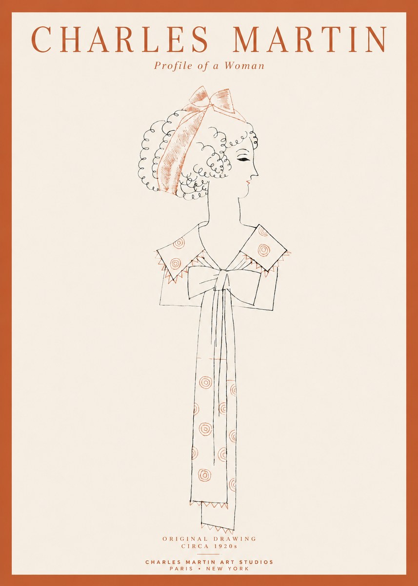 Charles Martin Profile of a Woman No1 - Affiche
