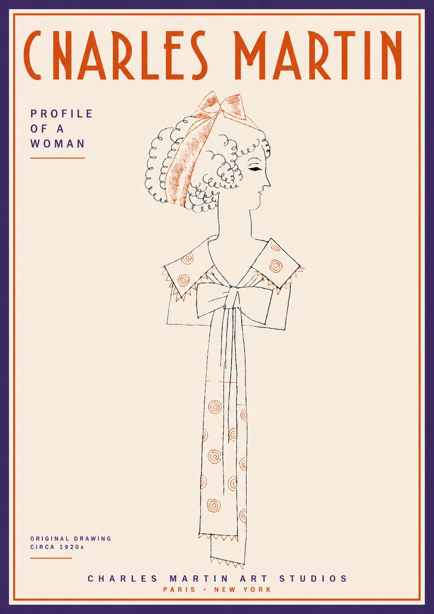 Charles Martin Profile of a Woman No4 - Affiche