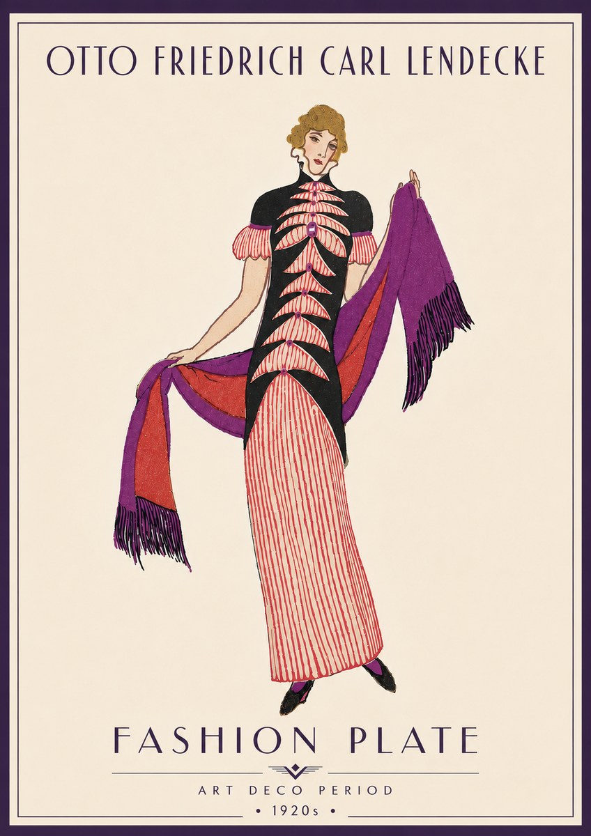 Otto Friedrich Carl Lendecke Fashion Plate I No6 - Affiche