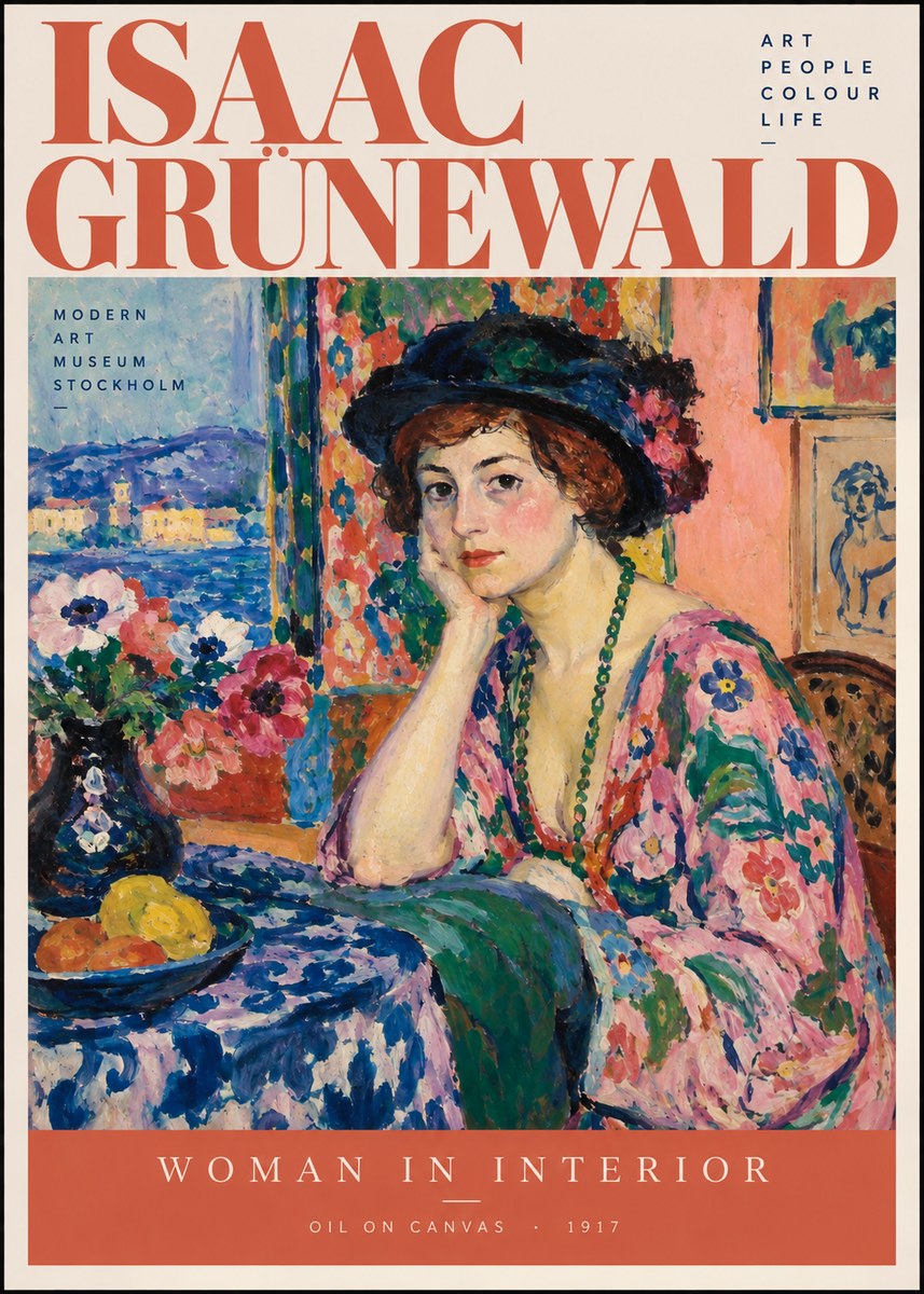 Isaac Grünewald Woman in Interior No2 - Affiche