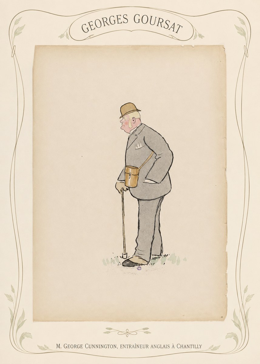 Georges Goursat M. George Cunnington, Entraîneur Anglais À Chantilly No4 - Affiche