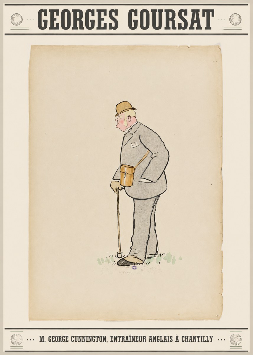 Georges Goursat M. George Cunnington, Entraîneur Anglais À Chantilly No5 - Affiche
