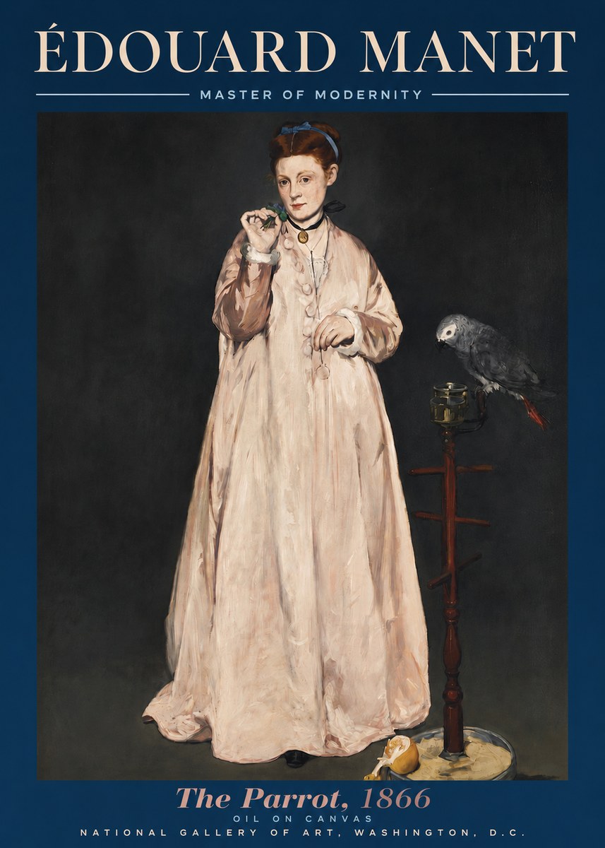 Édouard Manet The Parrot No3 - Affiche