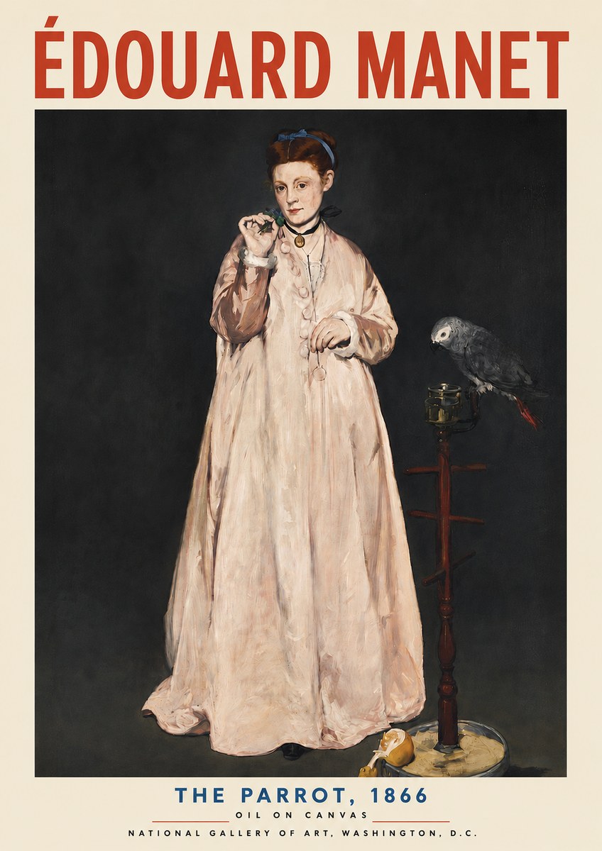 Édouard Manet The Parrot No4 - Affiche