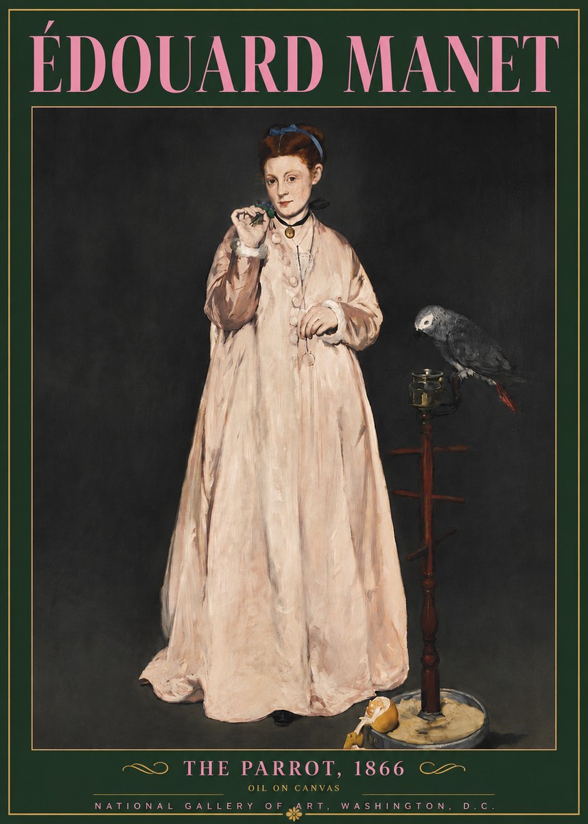 Édouard Manet The Parrot No5 - Affiche