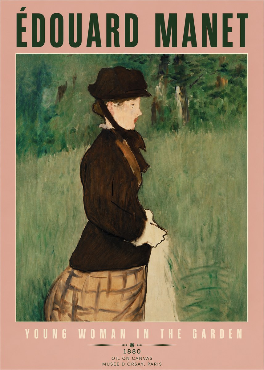 Édouard Manet Young Woman in the Garden No4 - Affiche
