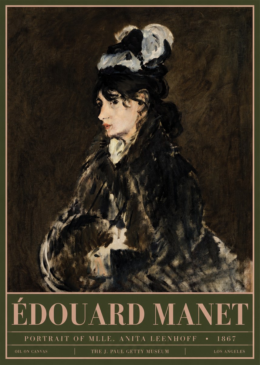 Édouard Manet Portrait of Mlle. Anita Leenhoff No3 - Affiche