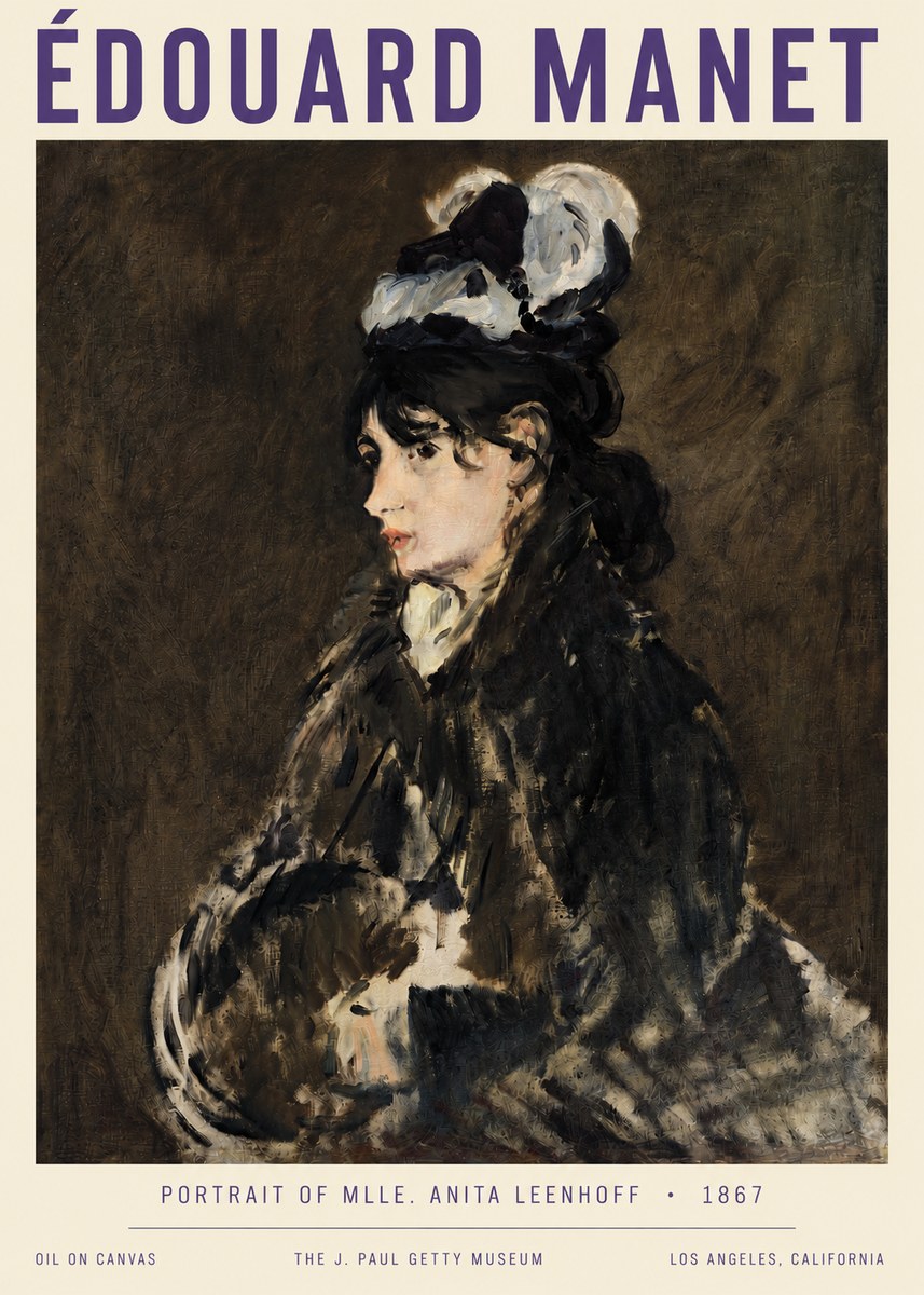 Édouard Manet Portrait of Mlle. Anita Leenhoff No4 - Affiche