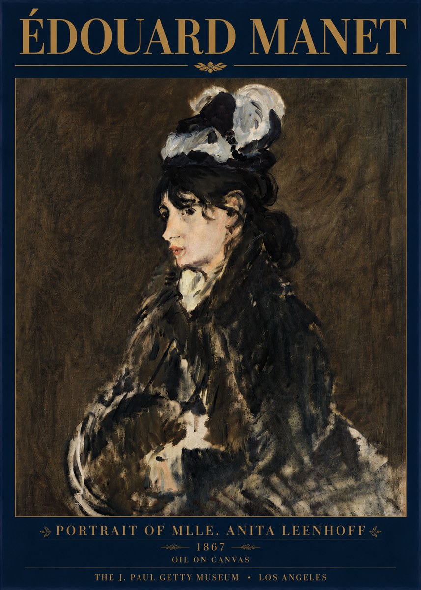 Édouard Manet Portrait of Mlle. Anita Leenhoff No5 - Affiche