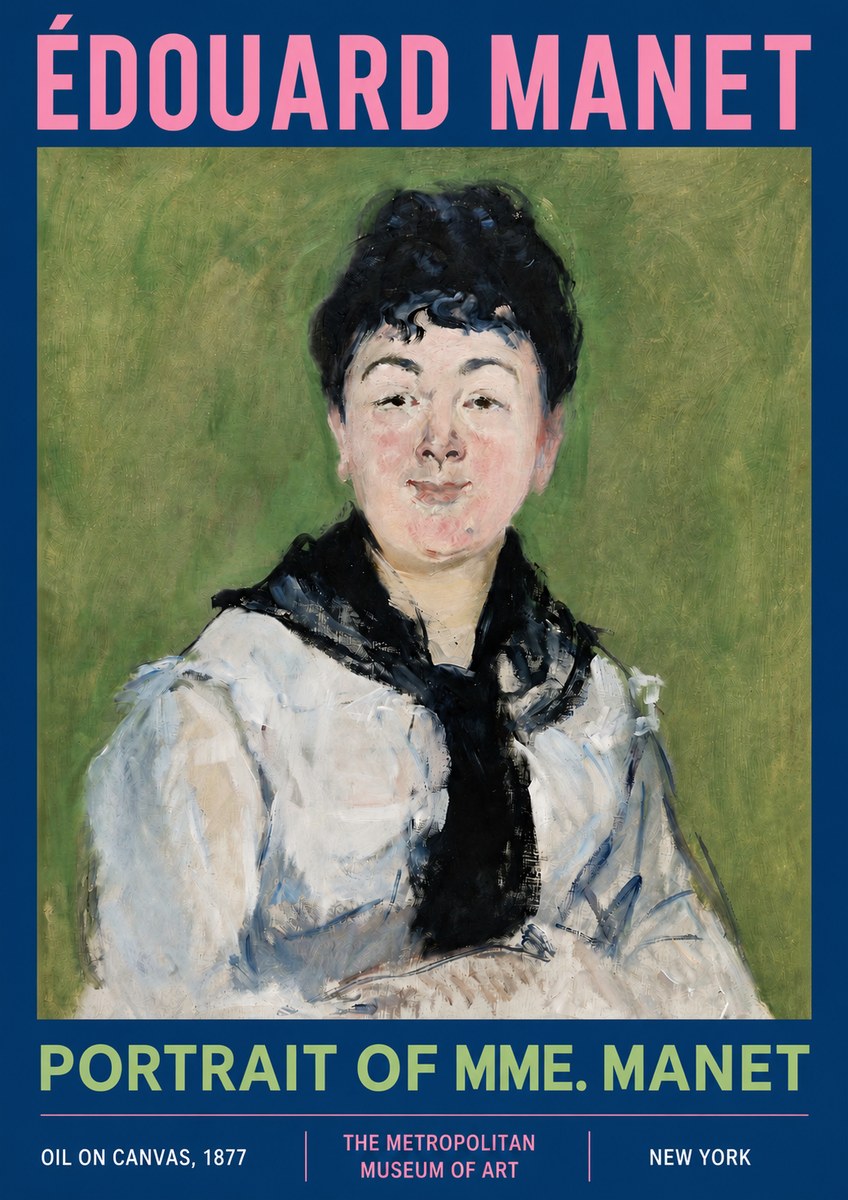Édouard Manet Portrait of Mme. Manet No3 - Affiche