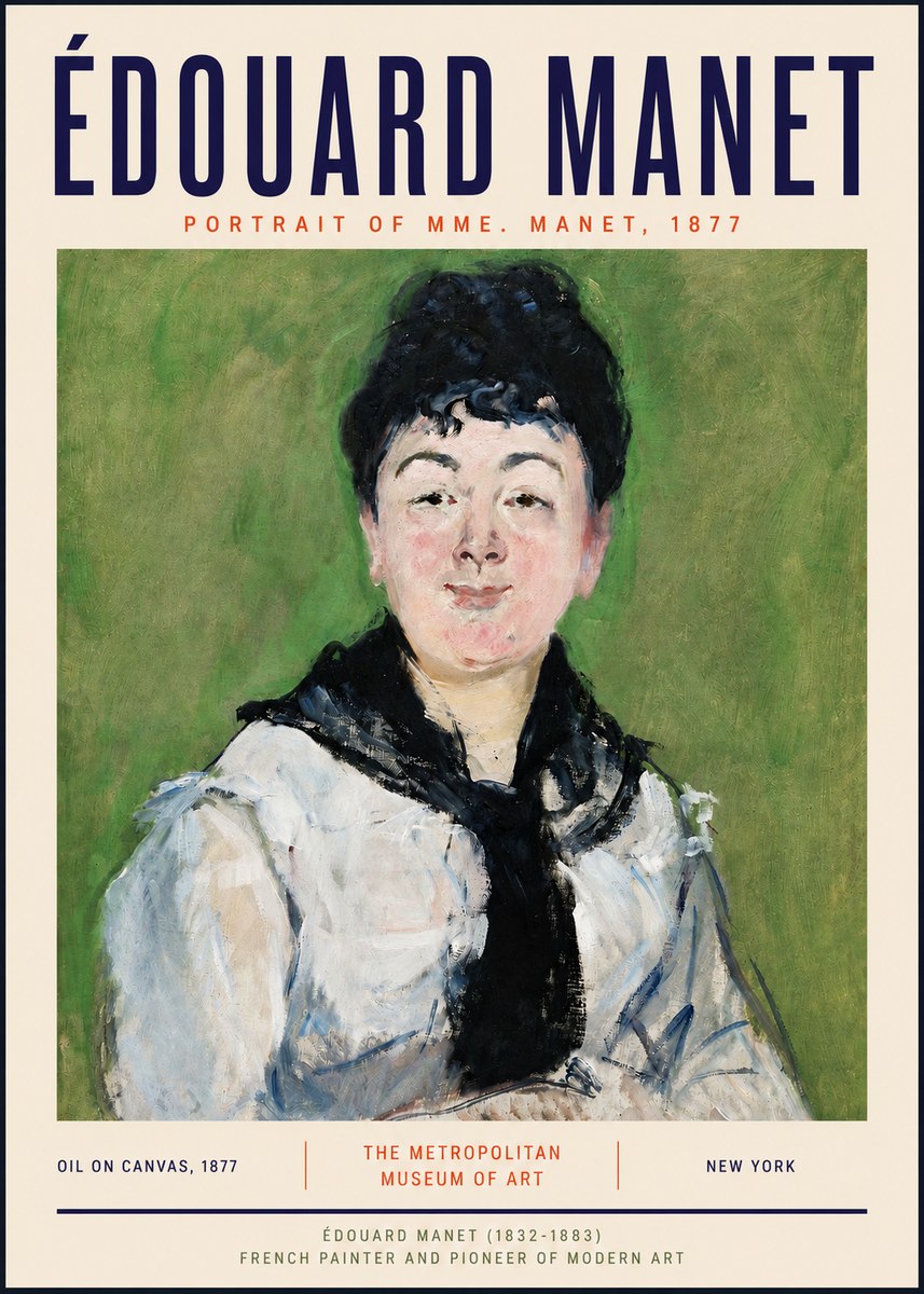 Édouard Manet Portrait of Mme. Manet No4 - Affiche