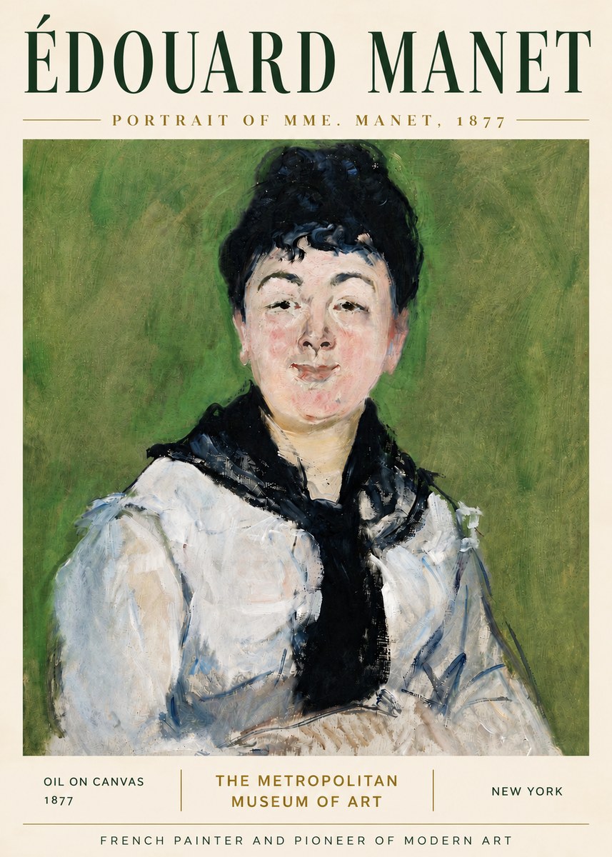 Édouard Manet Portrait of Mme. Manet No6 - Affiche