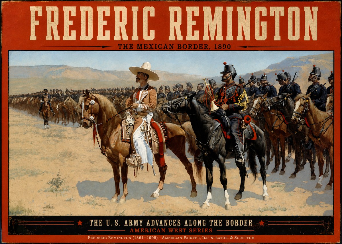 Frederic Remington The U.s. Army Advances Along the Border No2 - Affiche