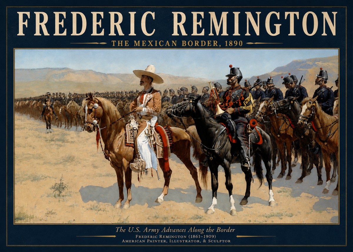 Frederic Remington The U.s. Army Advances Along the Border No3 - Affiche