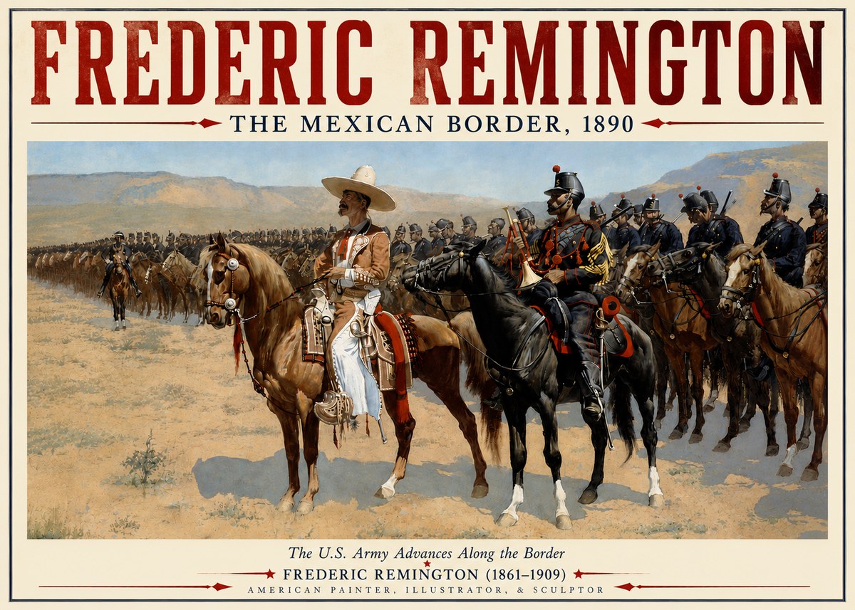 Frederic Remington The U.s. Army Advances Along the Border No4 - Affiche