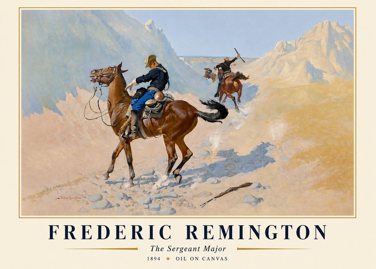 Frederic Remington The Sergeant Major No3 - Affiche