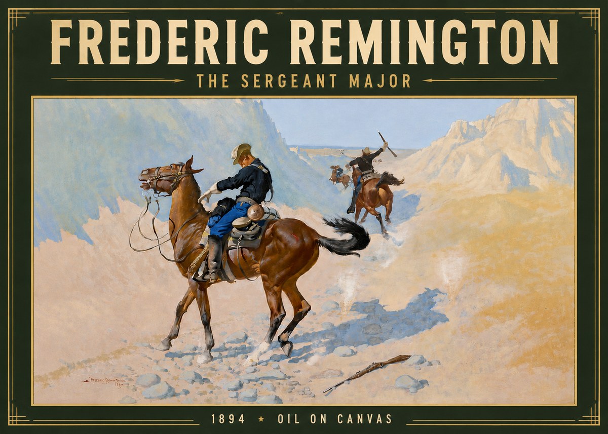Frederic Remington The Sergeant Major No5 - Affiche