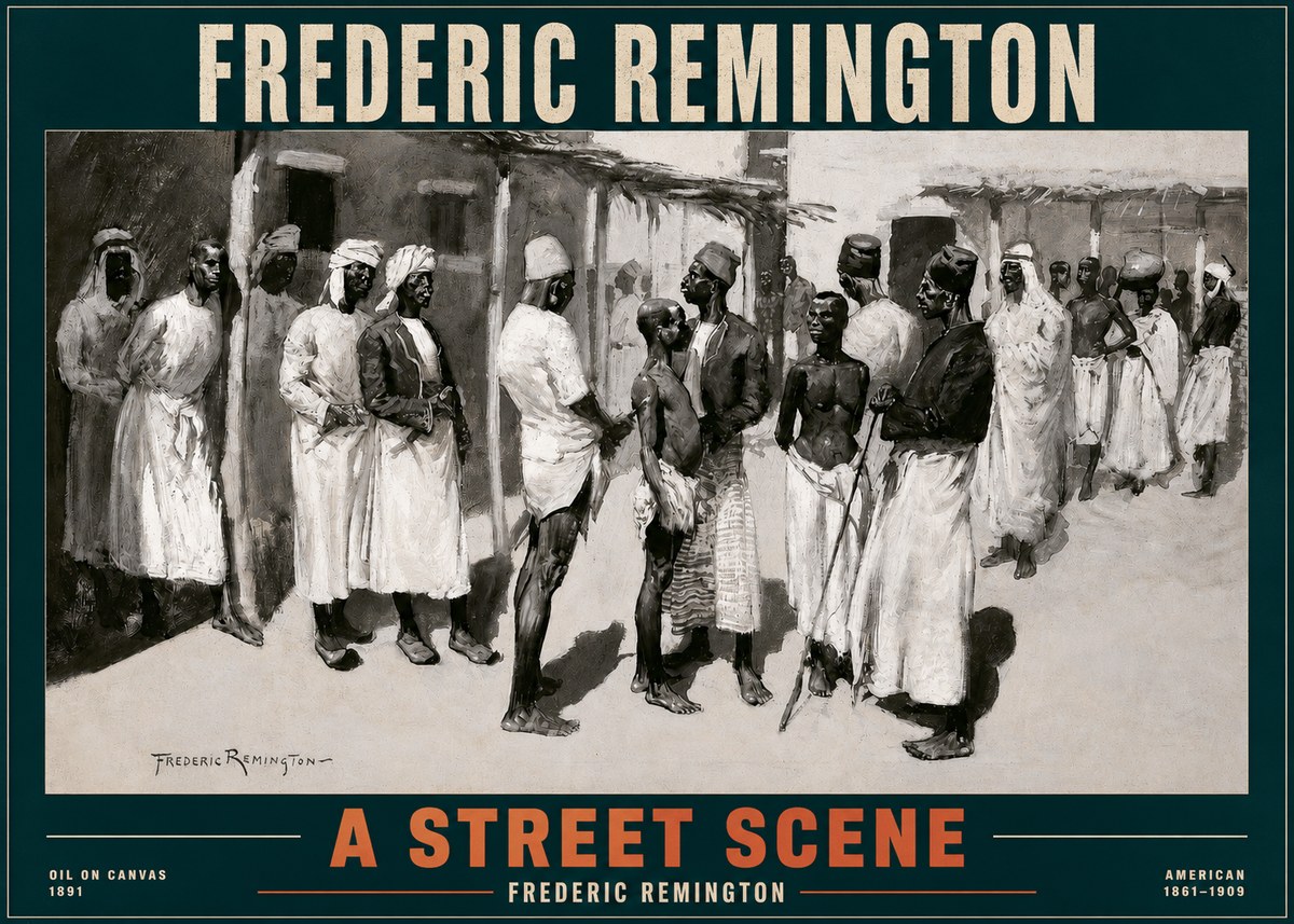 Frederic Remington A Street Scene No2 - Affiche