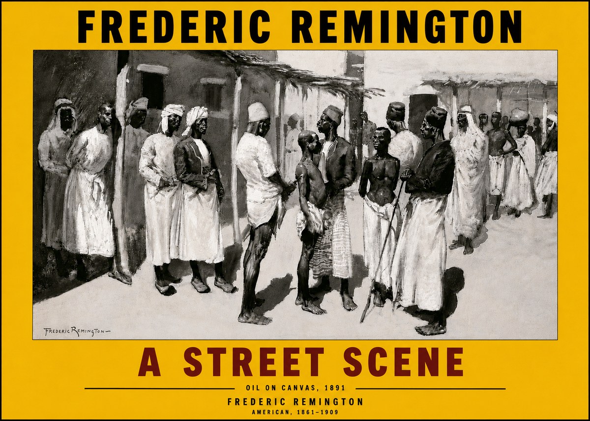 Frederic Remington A Street Scene No4 - Affiche