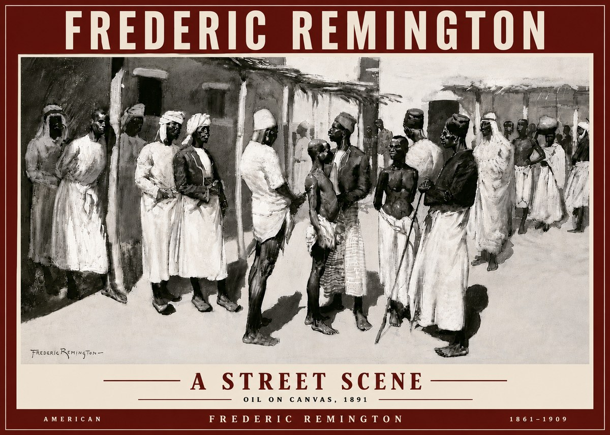 Frederic Remington A Street Scene No5 - Affiche