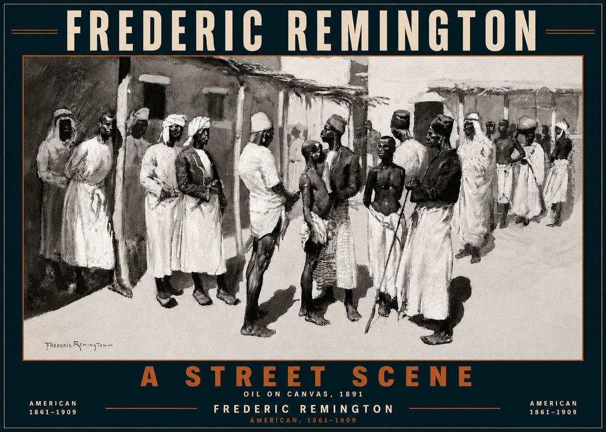 Frederic Remington A Street Scene No6 - Affiche