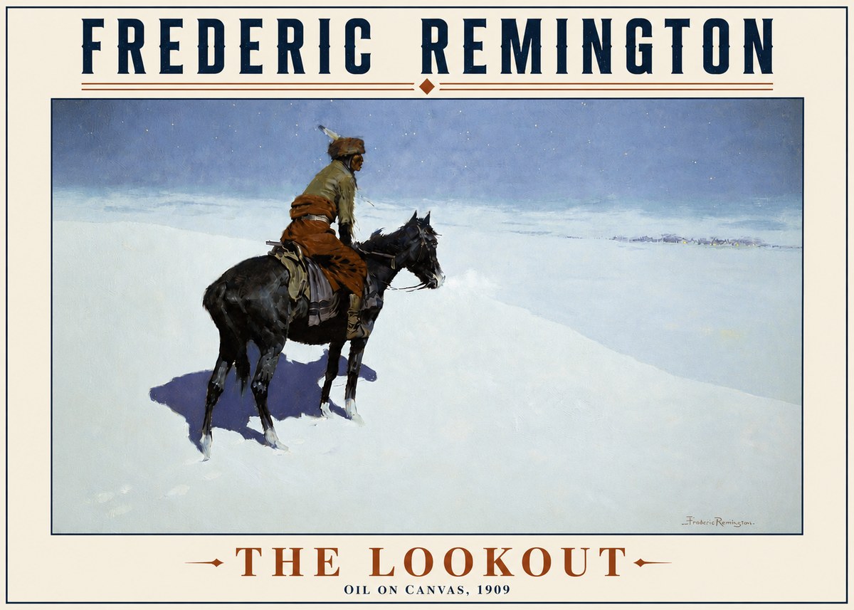Frederic Remington The Lookout No4 - Affiche