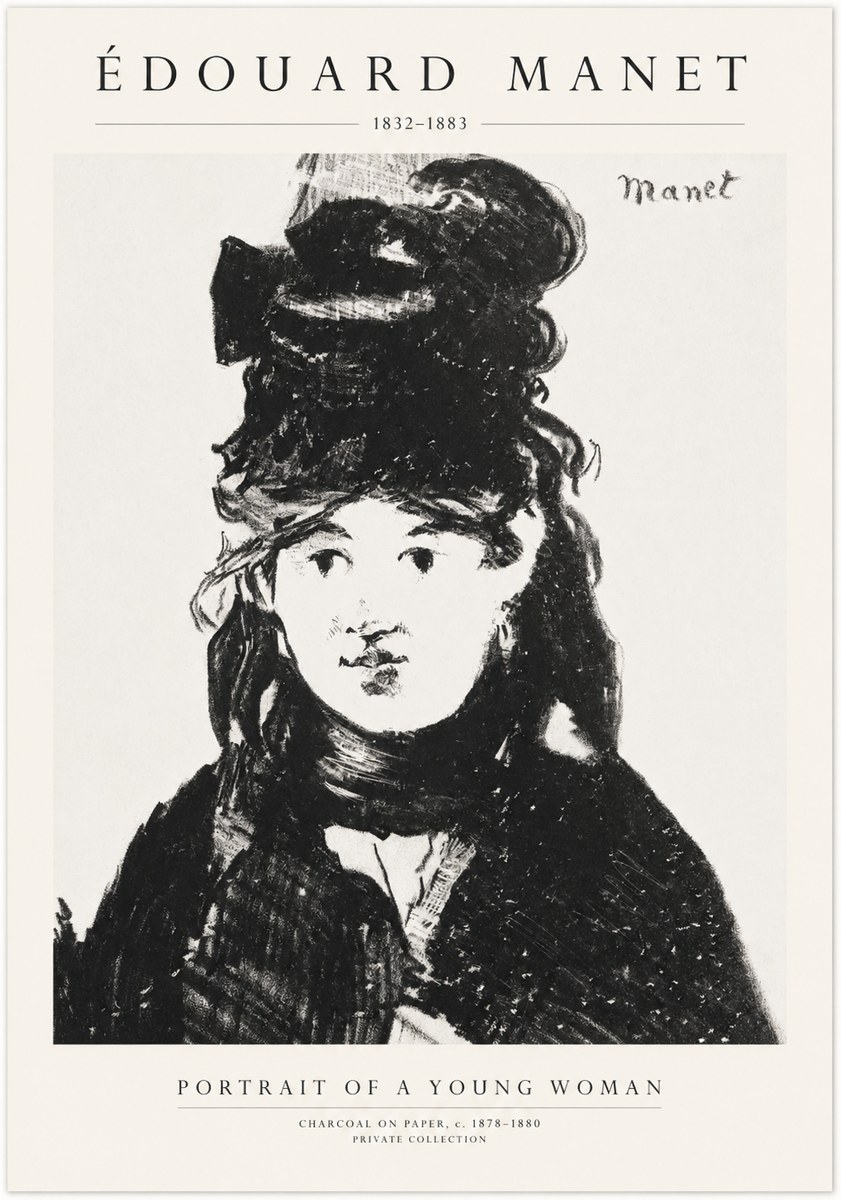 Édouard Manet Portrait of a Young Woman II No1 - Affiche