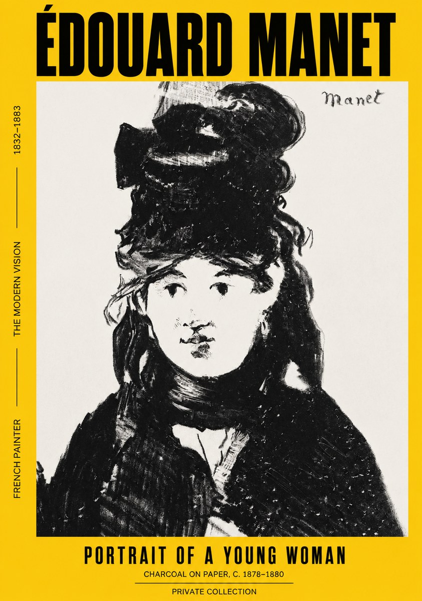 Édouard Manet Portrait of a Young Woman II No2 - Affiche