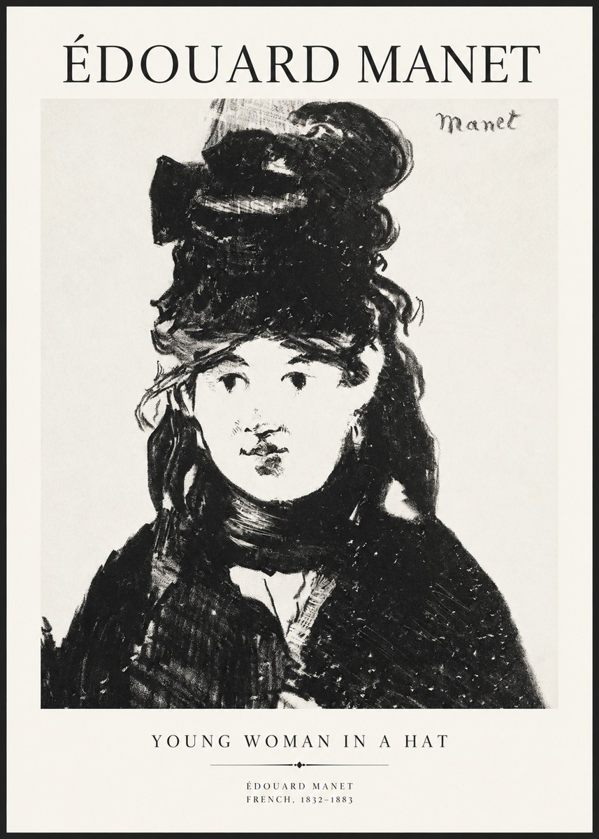 Édouard Manet Portrait of a Young Woman II No3 - Affiche