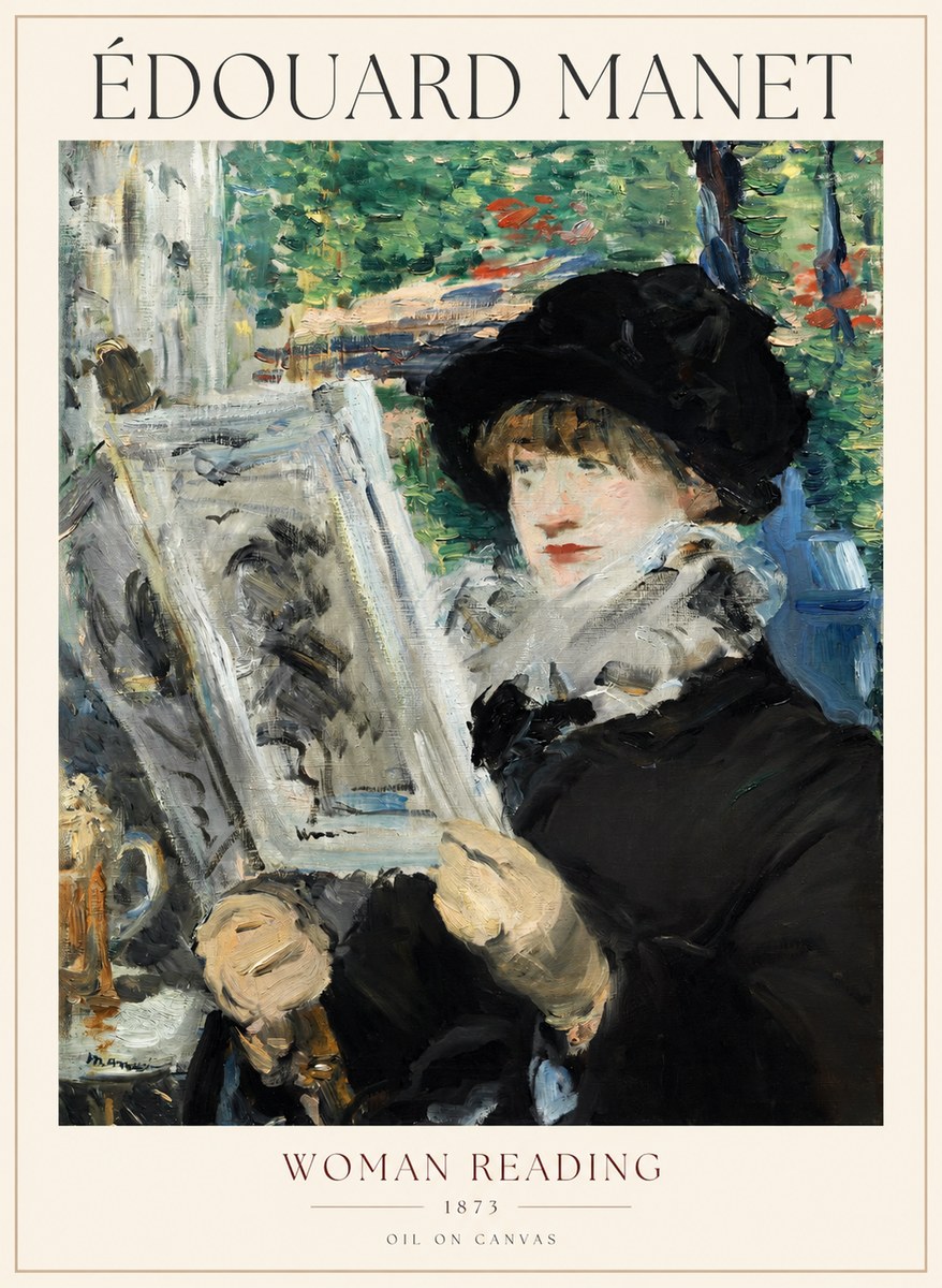 Édouard Manet Woman Reading No1 - Affiche