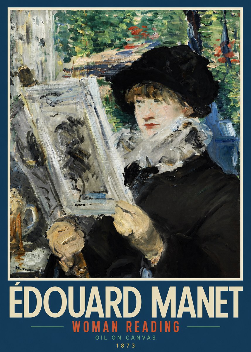 Édouard Manet Woman Reading No2 - Affiche